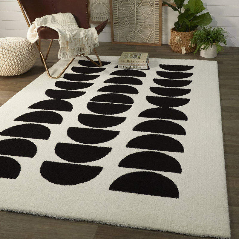 Wrought Studio rook Geometric Black Area Rug & Reviews Wayfair